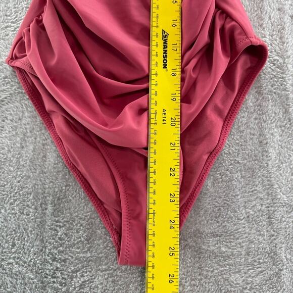 CupShe Swimsuit Women L Soft Red One Piece Halter Key Hole Padded - Picture 10 of 14